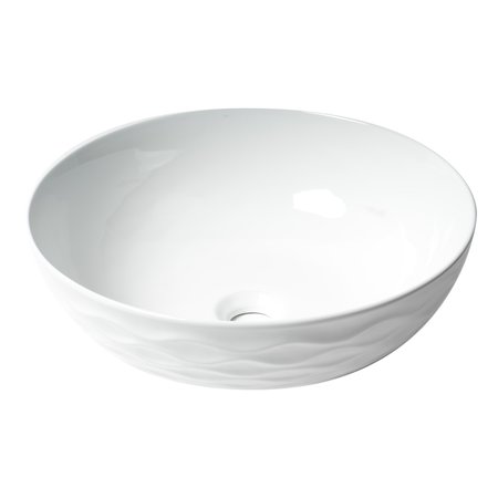 Alfi Brand ALFI brand ABC909 White 17" Decorative Round Vessel Above Mount Ceramic Sink ABC909